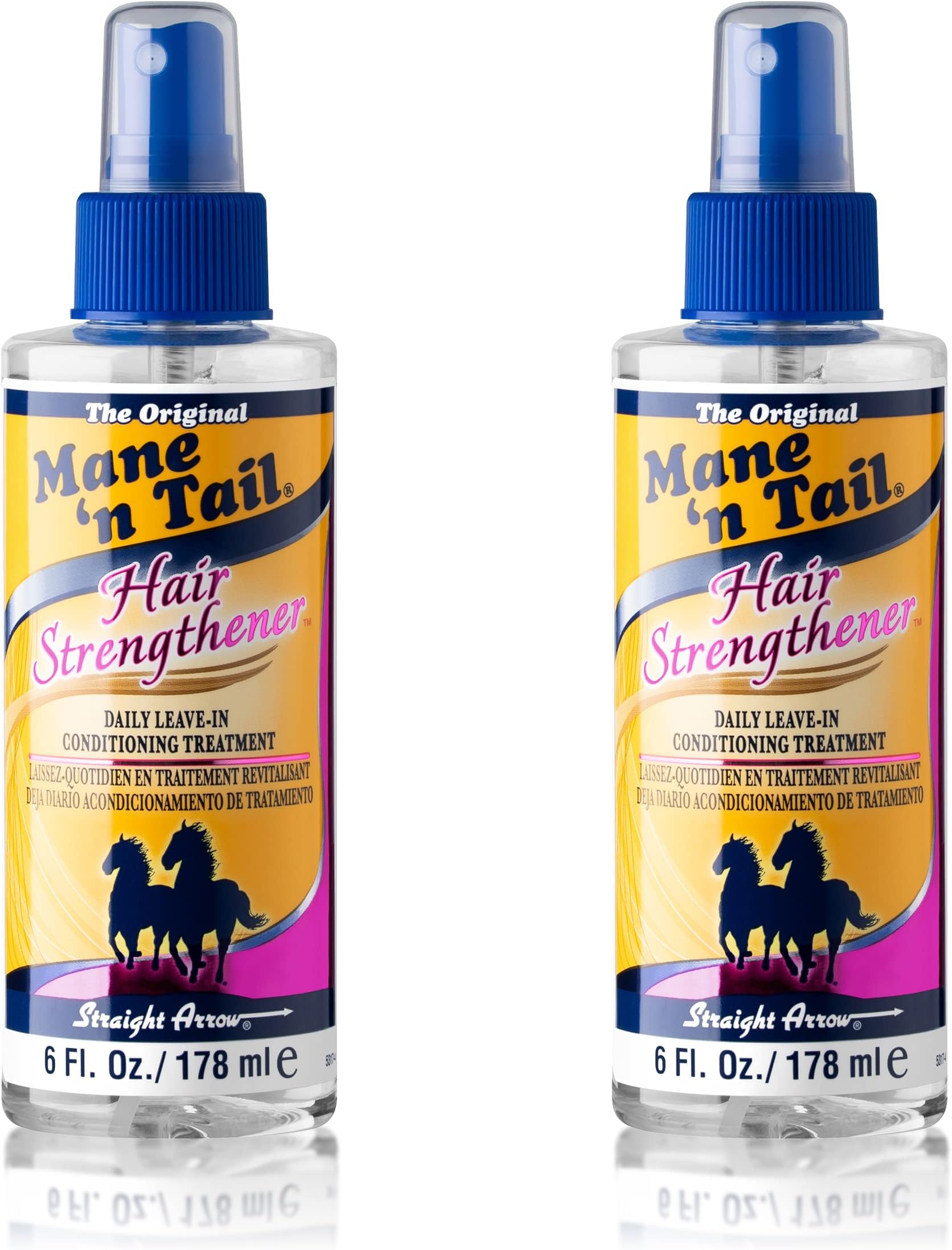 Hair Strengthener 6oz 2 Pack – Daily Leave-In Conditioning Spray for Stronger, Healthier Hair – Fortifies, Nourishes & Protects from Heat & Styling Damage – Alcohol-Free Formula