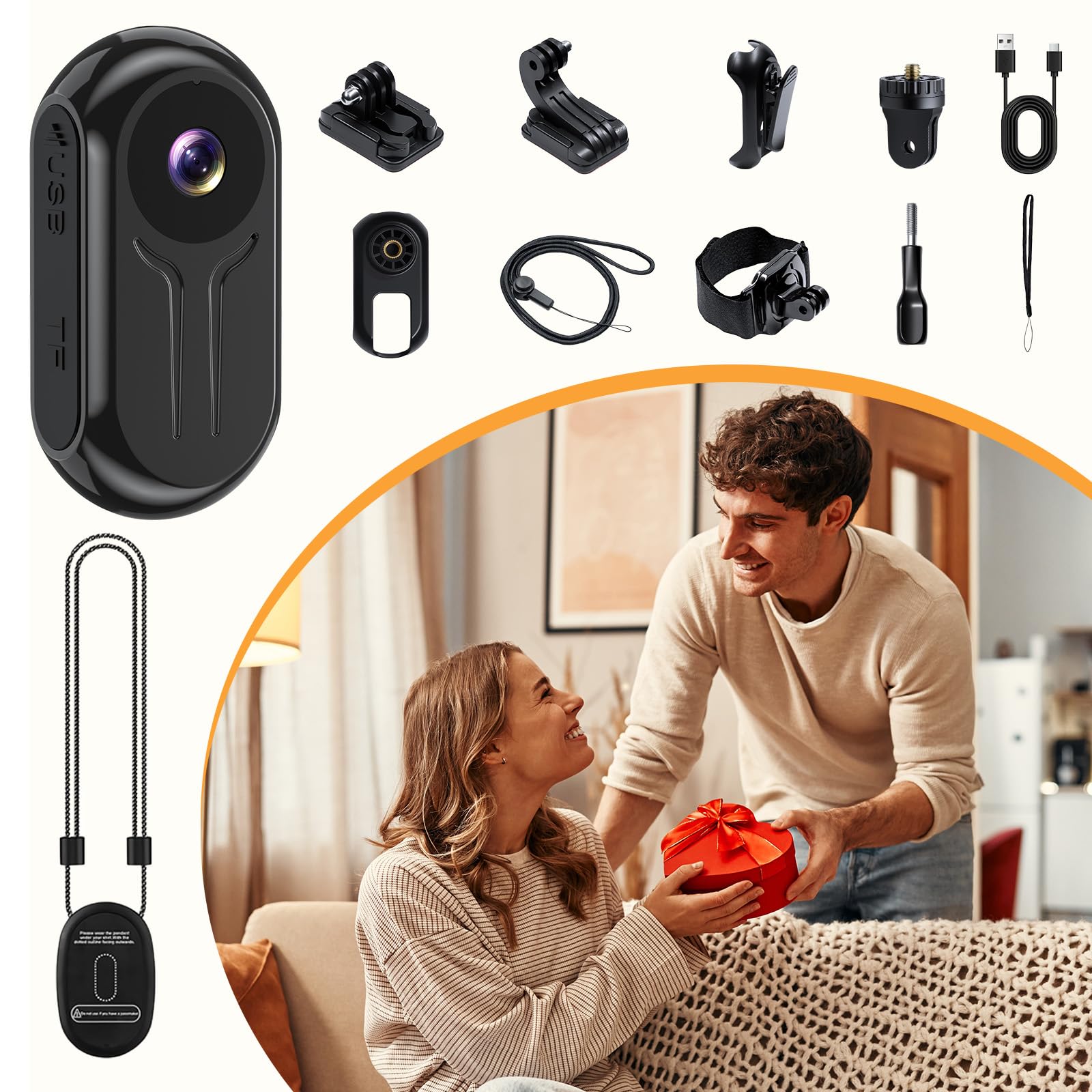 Action Cam 2K WiFi, Mini Bodycam Magnetica e Dotata di Display 120 ° Telecamera Sportive, Videocamera POV Vlog con Visione Notturna per Moto, Ciclismo e Avventure