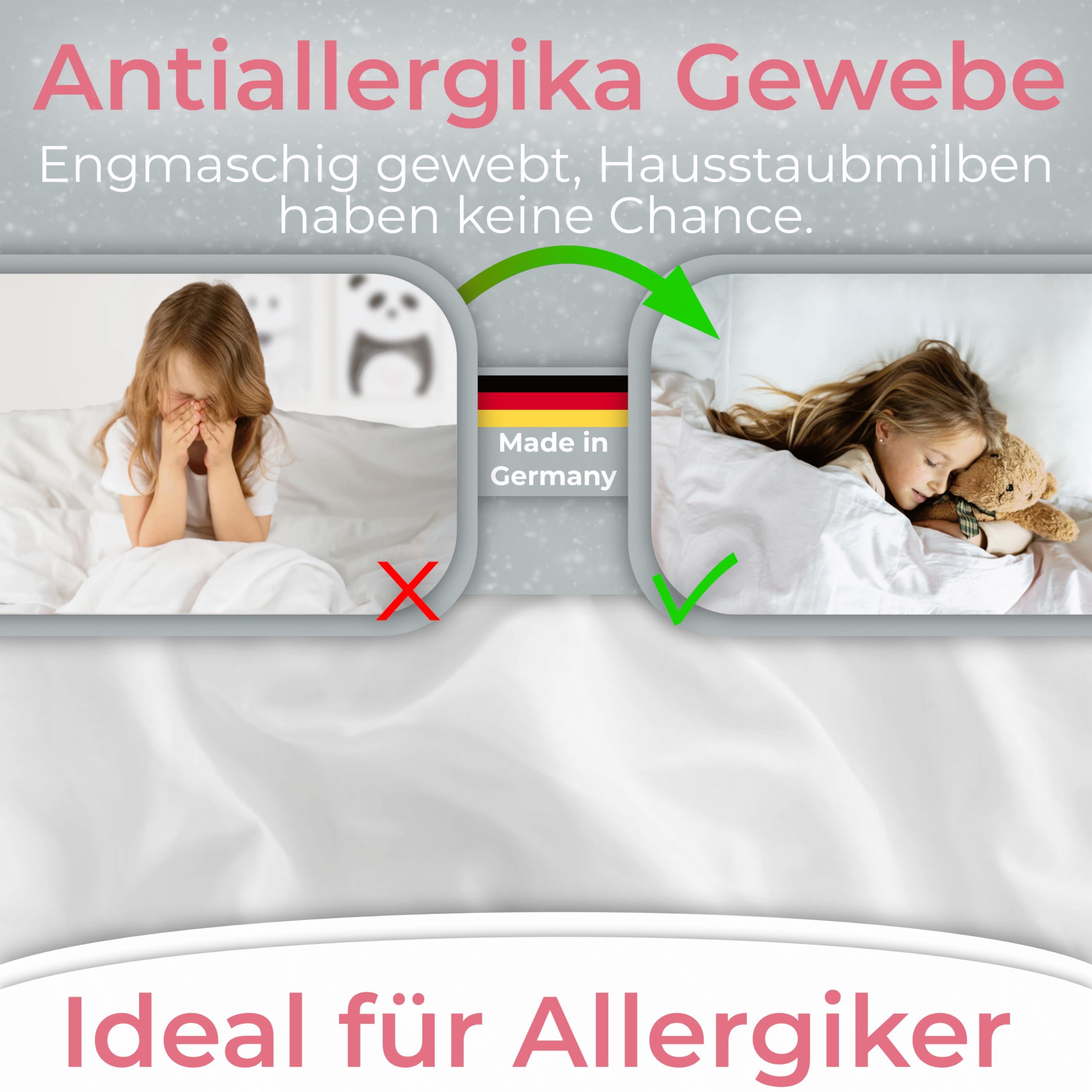 Luxusfeder Kinderwagendecke 100% Daunen 80x80cm 300g Babykissen Baby Bettdecke