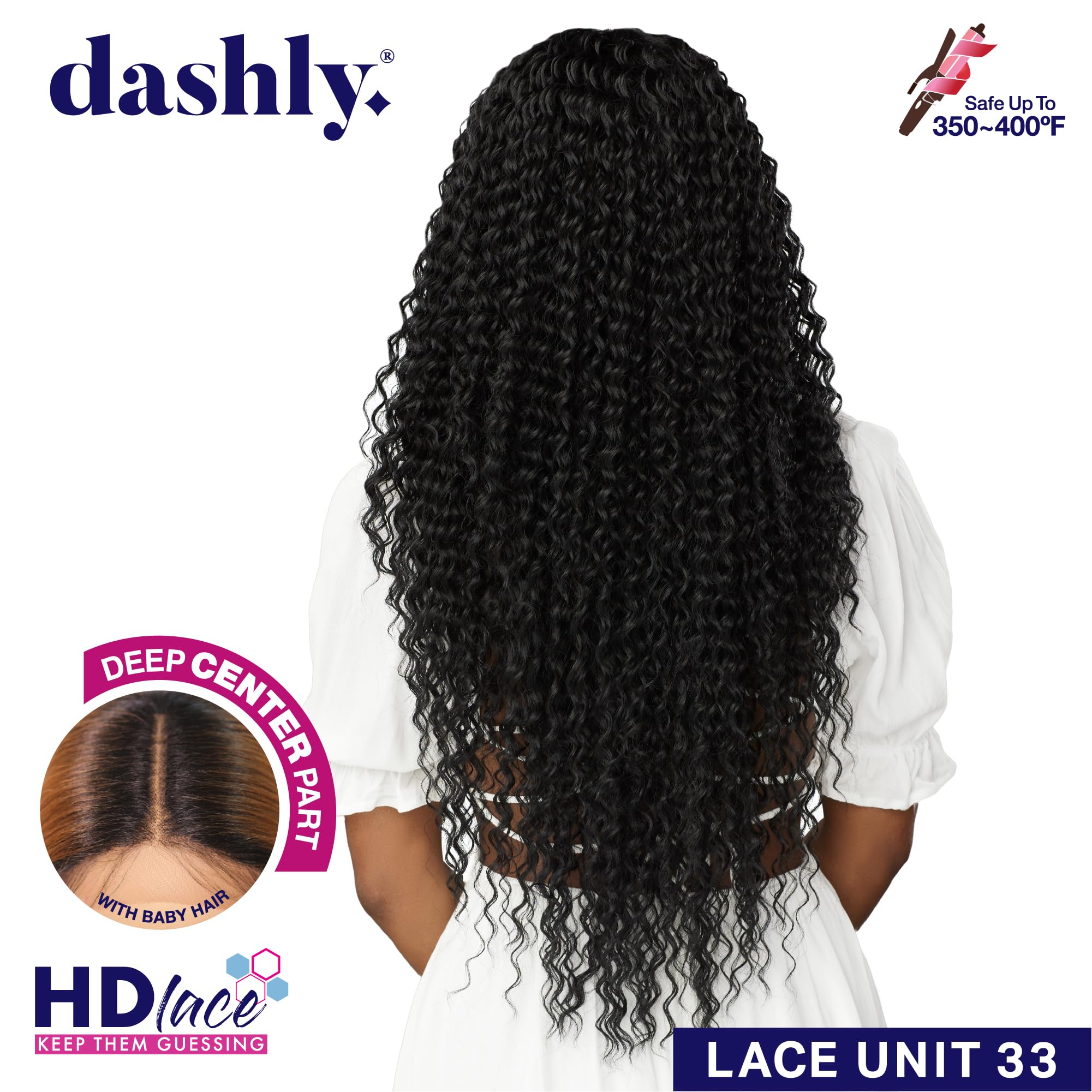 Sensationnel Dashly HD Lace Front Wig - Lace Unit 33 (Color:1 JET BLACK) - Image 4