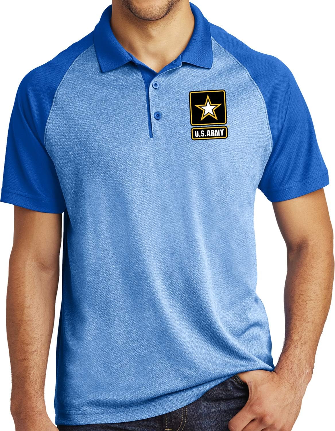 Buy Cool Shirts US Army Raglan Polo Pocket Print
