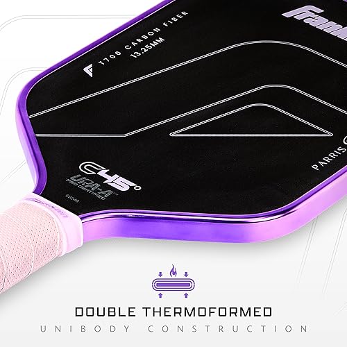 Miniatura 4 de Franklin Sports Paletas profesionales de Pickleball Serie de fibra de carbono C45 - Aprobadas oficialmente por USAP + UPA Diseño para jugadores