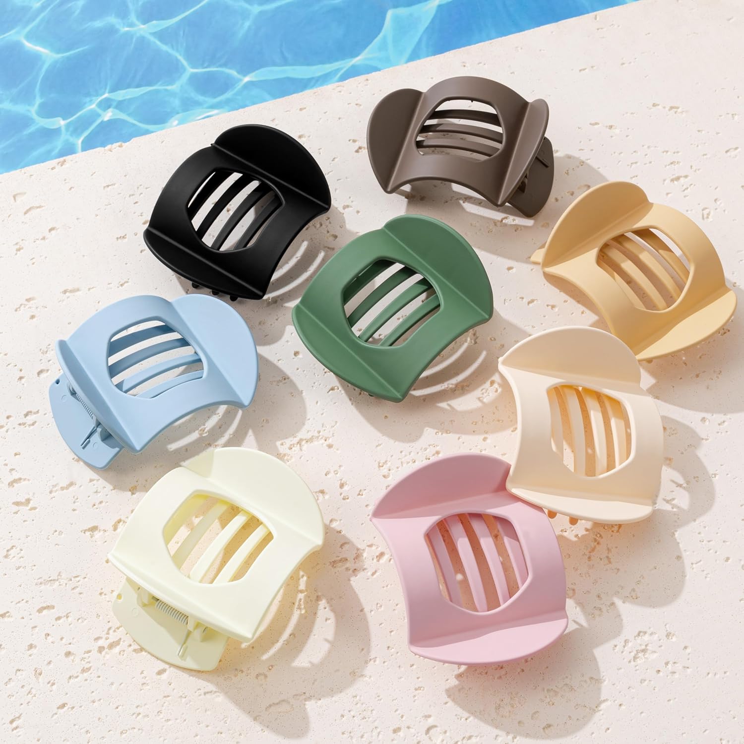 8 Pcs French Flat Hair Clips for Women Matte Claw Clips for Thick & Thin Hair No-Slip Hair Claw Strong Hold Styling Barrettes Accessories