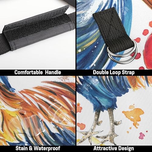 Miniatura 4 de Bolsa de transporte de leña de gallo, grande, duradera, para chimenea, accesorios para estufas de leña de 39 x 18 pulgadas, soporte para leña