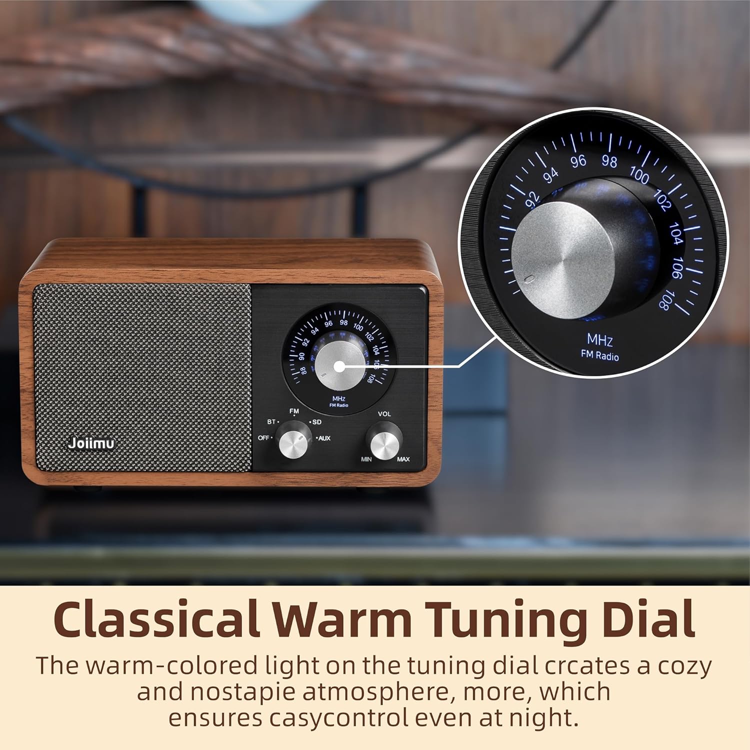 Retro FM Radio Bluetooth Speaker,Vingtage Bluetooth Radio for Office Kitchen Home Decor