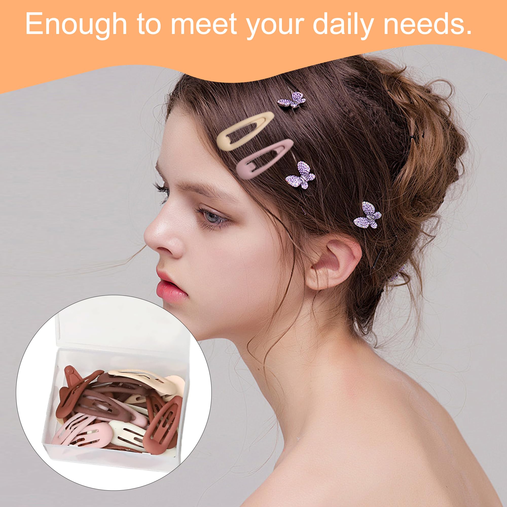 60PCS Snap Colorful Matte Non Slip Hair Clips With Case - Children & Student Small Hair Accessories For Lady Women & Little Girls - Image 4