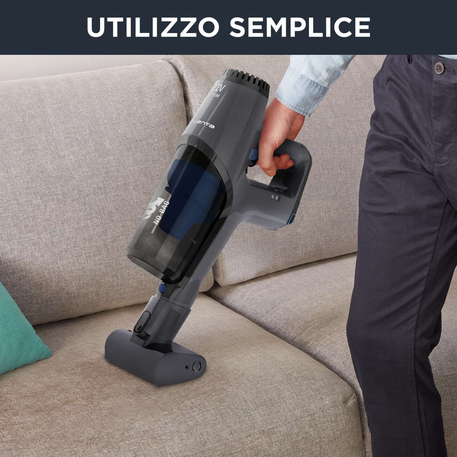 Rowenta X-PERT 3.60 Aspirapolvere Senza Fili Potente, Kit Animal Care, Scopa Elettrica Senza Fili Ricaricabile Leggera, Aspirapolvere Senza Sacco, Tecnologia Flex, Autonomia 45 Min, Luci LED, RH6971