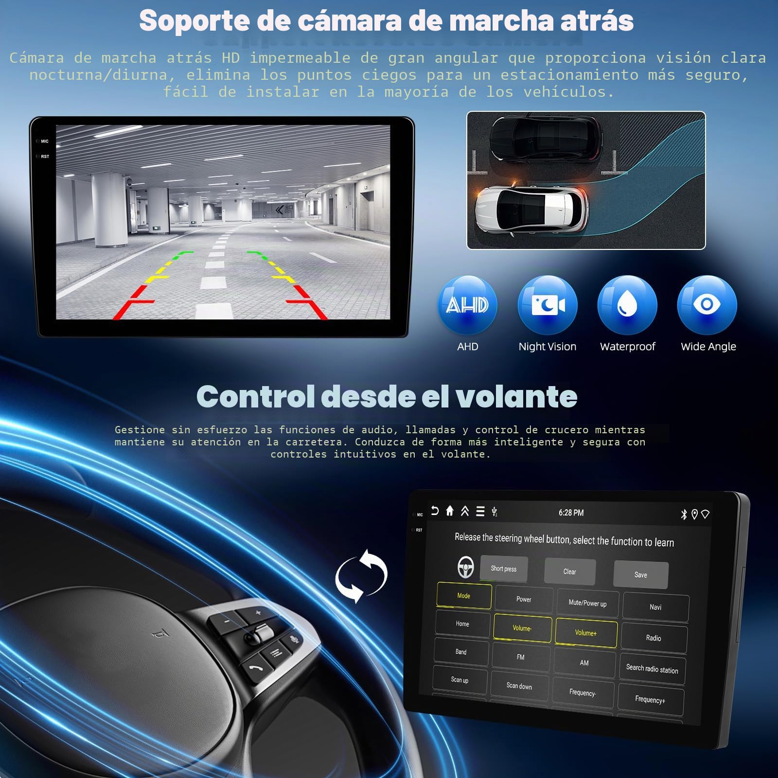 SIXWIN 4+128G Android 15 Radio Coche para Fiat DUCATO 2010/Citroen Jumper/Peugeot Boxer con CarPlay&Android Auto,9 Pulgadas Pantalla Táctil con Bluetooth/WiFi/GPS/FM/RDS/USB+AHD Cámara