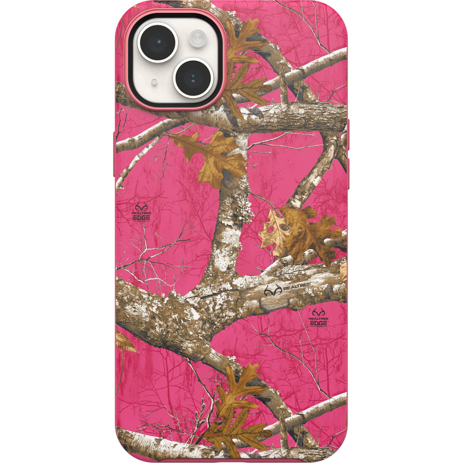 OtterBox Symmetry Series+ Graphics Antimicrobial Case with MagSafe for iPhone 14 Plus - Realtree Flamingo Pink (Camo)