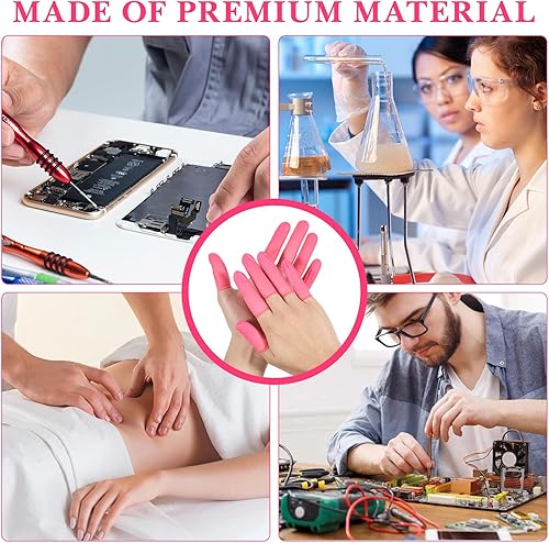 Miniatura 9 de EXCEART Protector de goma antiestática para la punta de los dedos, 600 unidades (rosa)