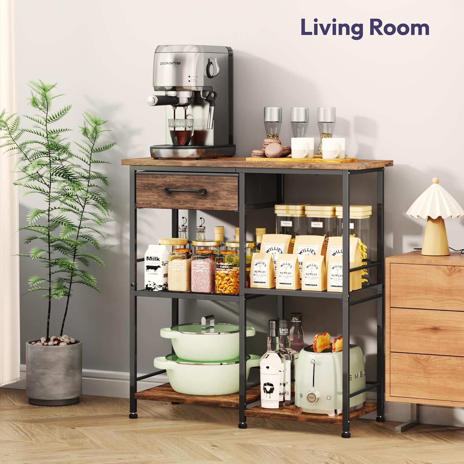 Bakers Ra with Stora - Coffee Bar Cabinet Organizer Hooks,
