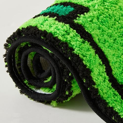 Miniatura 6 de RoomTalks Lindas alfombras verdes para dormitorio, baño, 2 x 4.3 pies, alfombra de baño extra larga, antideslizante, lavable, bohemio, costero,