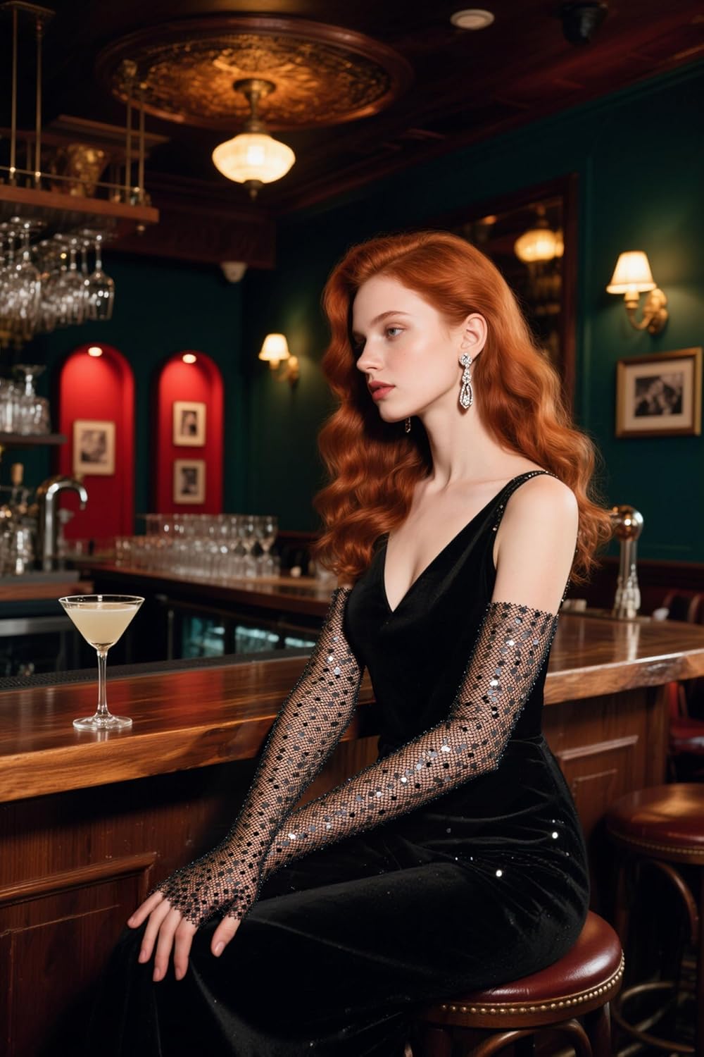 BABEYOND Opera Gloves for Women - Long Fingerless Sequin Sparkling Glitter Gloves Tea Party Stretchy Adult Size Elbow Length - Image 4