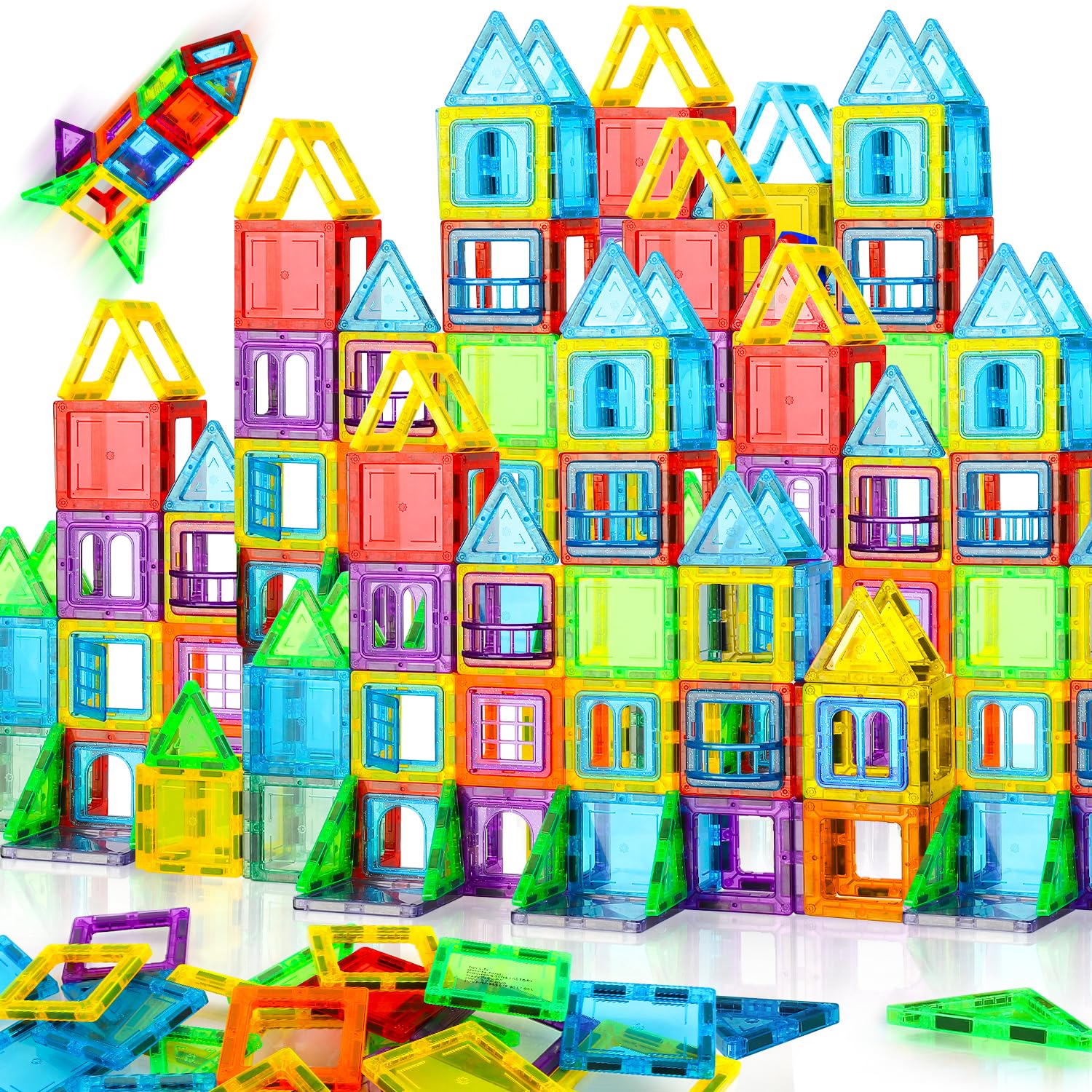 Snapklik.com : Magnetic Tiles For Toddlers 3-5 Magnetic Blocks For Kids ...