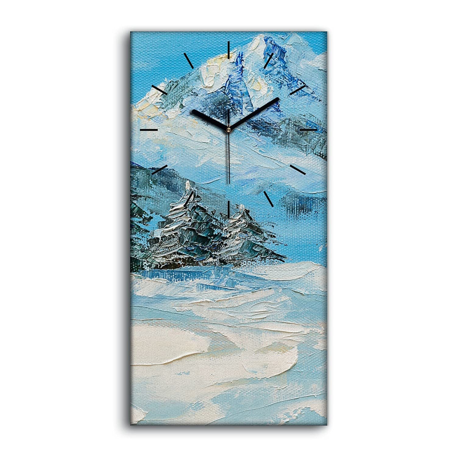 Horloge Silencieuse Toile Paysage de Montagne Ne pas Tic Tac Pendule Murale Salon Chambre