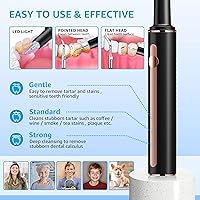 Vista 4 de Kit de limpieza de dientes, removedor de placa para dientes, herramienta portátil para quitar placa dental con LED, blasador de placa para dientes