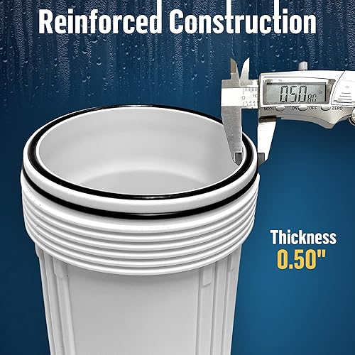 Miniatura 4 de Sistema purificador de filtro para toda la casa de 10 x 4.5 pulgadas de alta capacidad para agua de pozos o ciudades, botón de alivio de