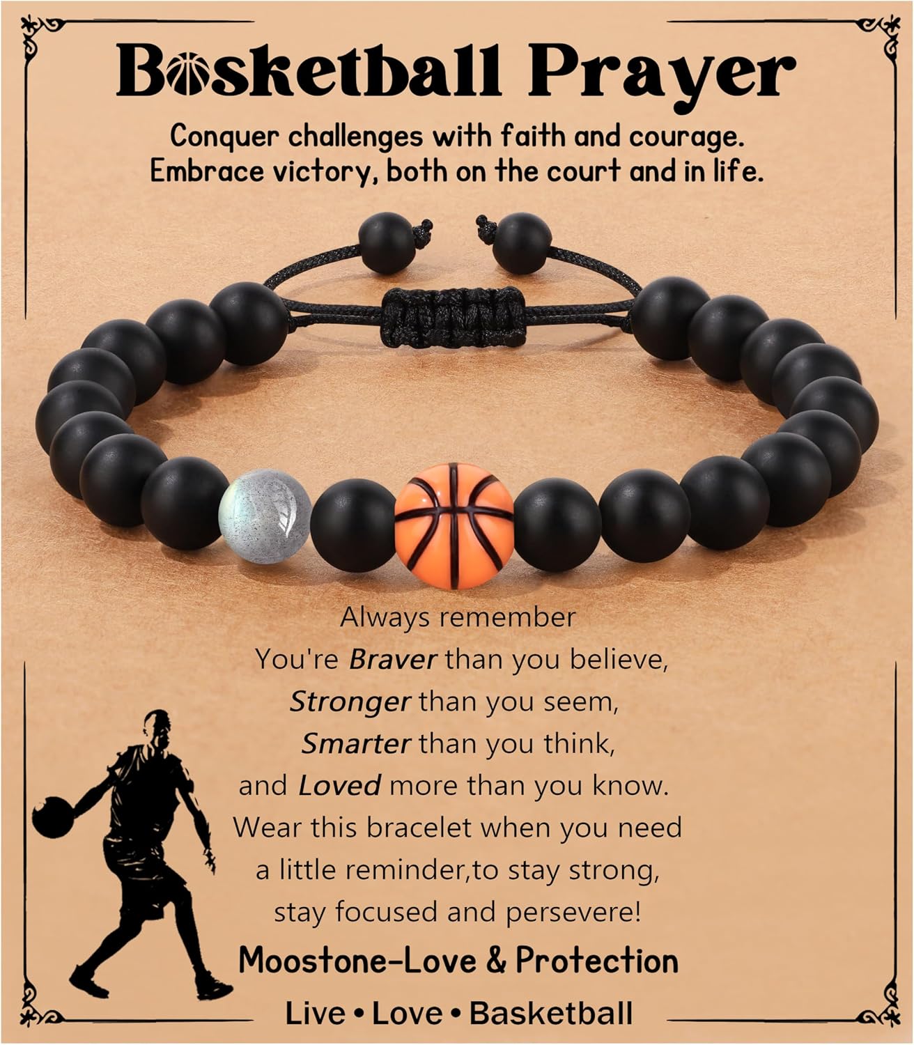 JoycuFF Basketball Soccer Baseball Gifts for Teenage Bracelet Gifts for Son Grandson Players, Christmas Graduation Birthday Gifts for His Men