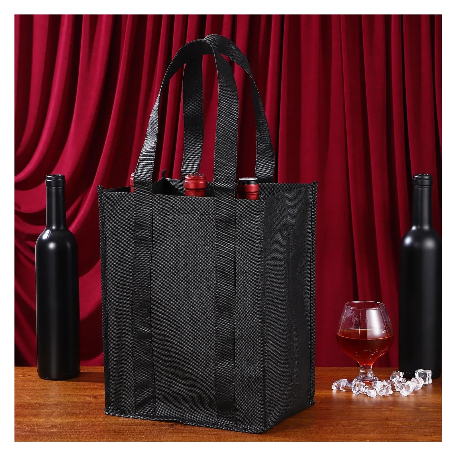 Elegante Weinflaschenbeutel, wiederverwendbar, Bierflaschen, Picknick, Einweihungsfeier, zum Aufbewahren und Transportieren, 6 Stück