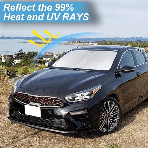 Miniatura 311 de Parasol para parabrisas de ajuste personalizado, cubierta para ventana delantera, visera plegable 210T, protector que bloquea los rayos ultravioleta