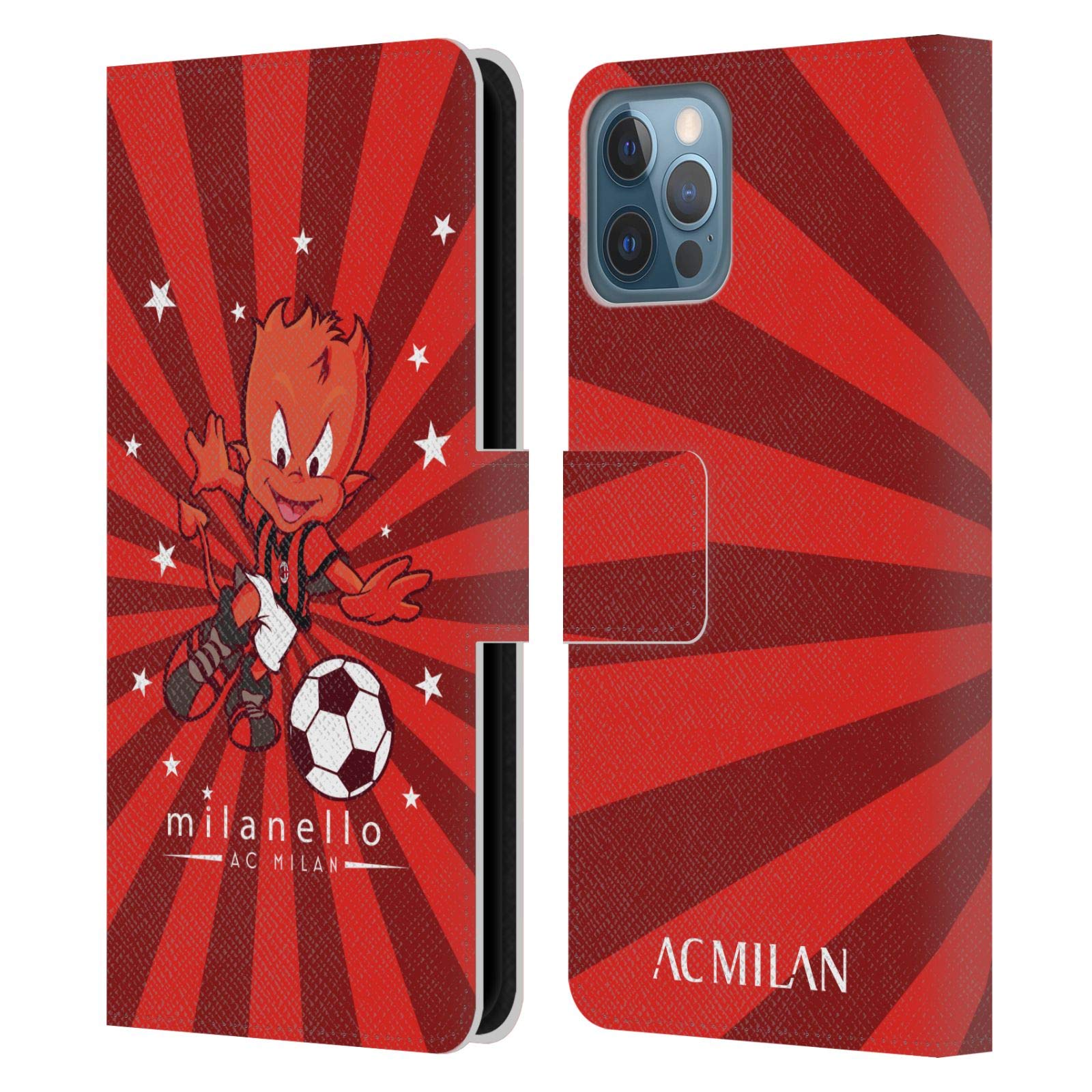 Carcasa de Cuero Tipo Libro AC Milan para iPhone 12 y iPhone 12 Pro con diseño infantil 7