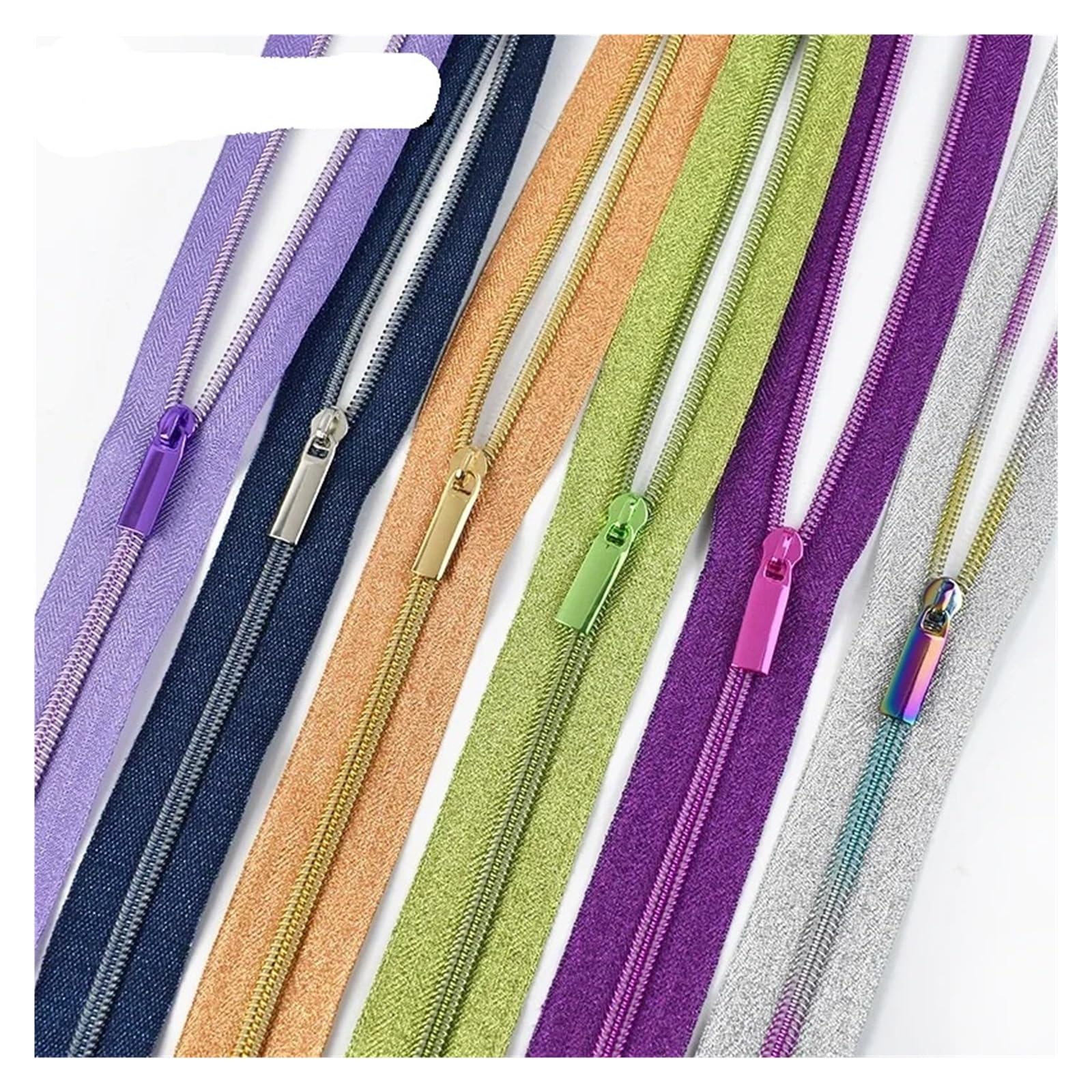 Cinta de nailon con cremallera 5# Rollo 1-10 m con deslizadores de cremallera para bolsas, ropa, kit de reparación de costura, accesorios de bricolaje