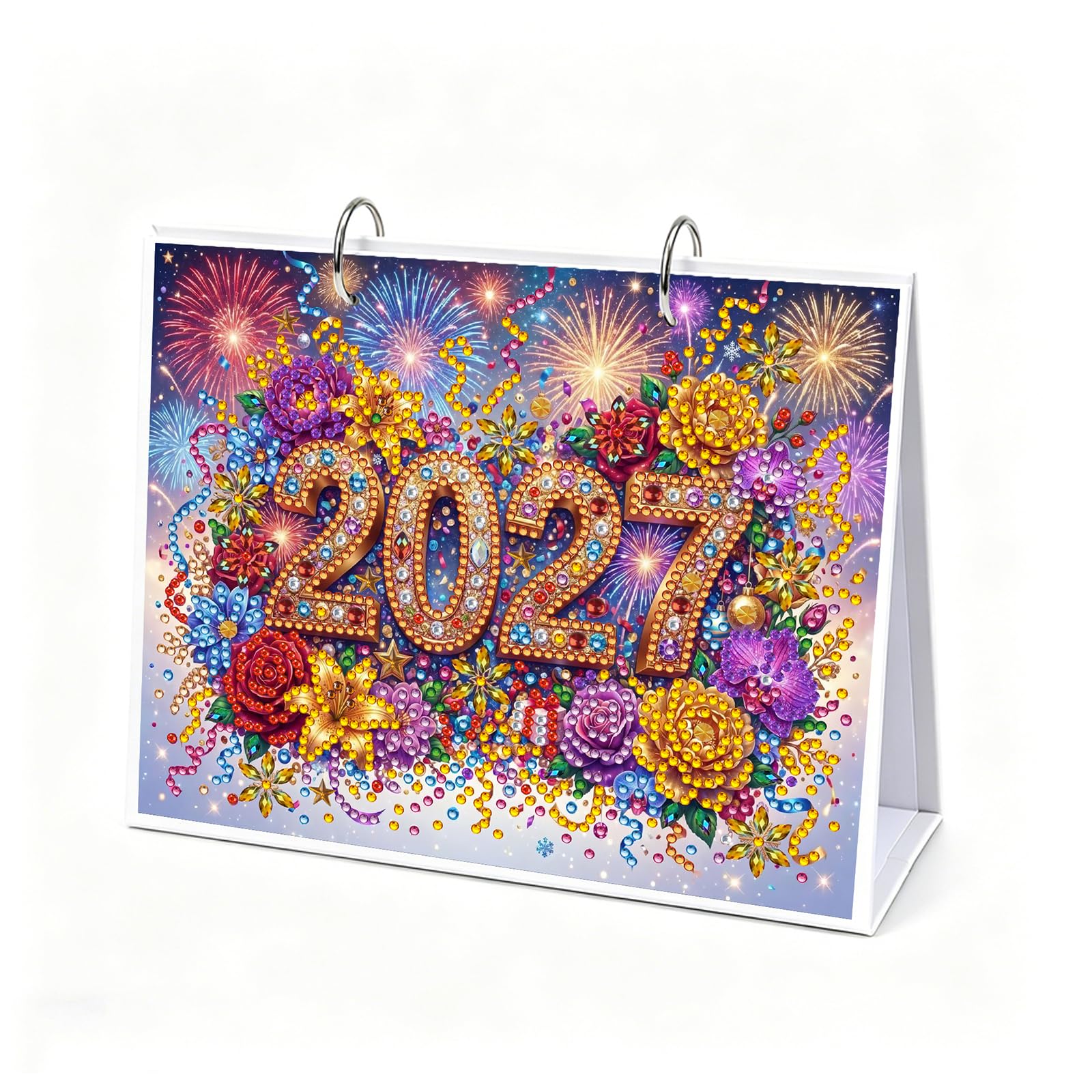 Aukojoy 2027 DIY Diamond -Painting Calendar Set with Irregular Shaped Diamonds Diamond Art Desk Calendar Fade-Resistant for Adults/Beginners Gift for Idea Home Decor