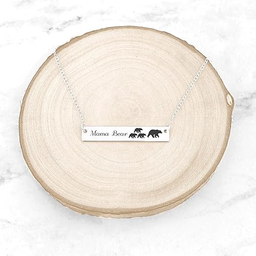 Miniatura 3 de Collar de mamá oso - Collar de barra con diseño de oso mamá