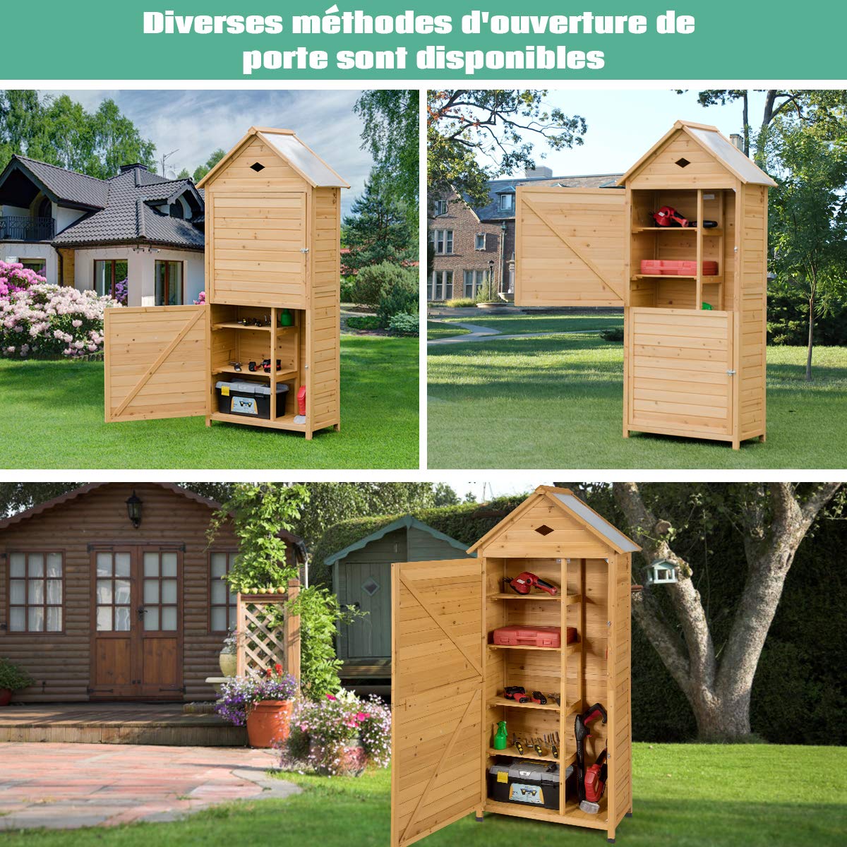 RELAX4LIFE Gartenhaus aus Tannenholz mit verschließbarer Tür