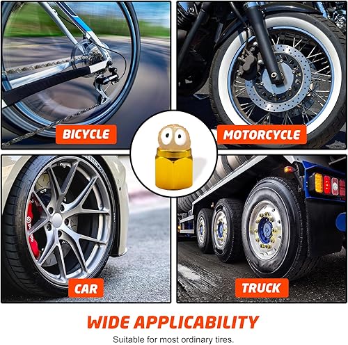 Miniatura 5 de Tapón de vástago de válvula de neumático, 4 tapas de válvula de neumático de bola de carbón negro que brillan en la oscuridad, nueva actualización