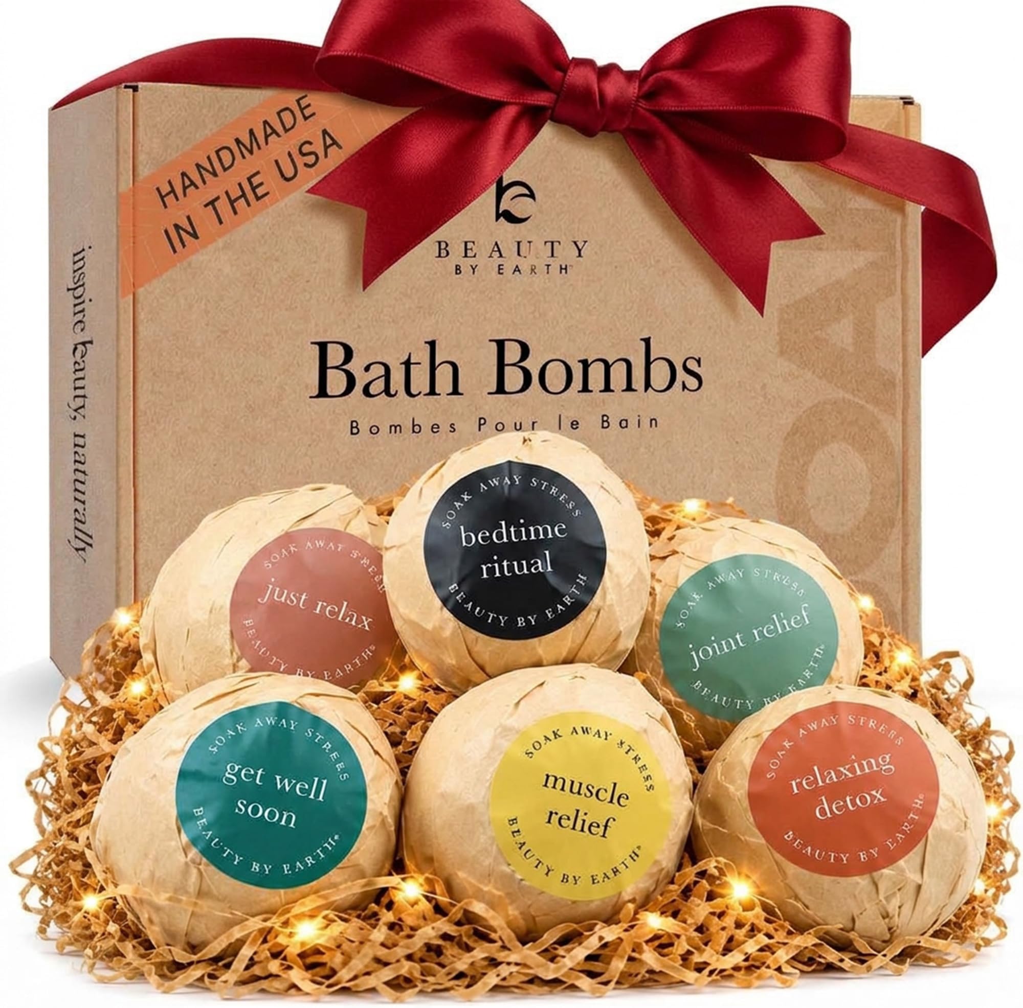Bath Bombs Gift Set - USA Made with Organic & Natural Ingredients