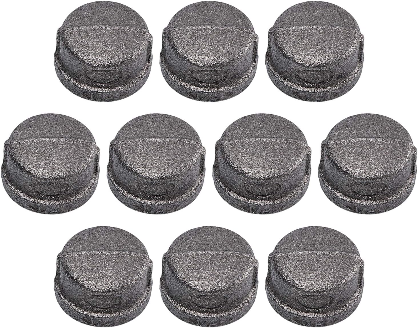 1" Pipe Fitting Cap, Home TZH 10 Pack 1" Gray Malleable Iron Cast Pipe Caps for Steam-Punk Vintage Shelf Bracket DIY Plumbing Pipe Decor Furniture(10, 1")
