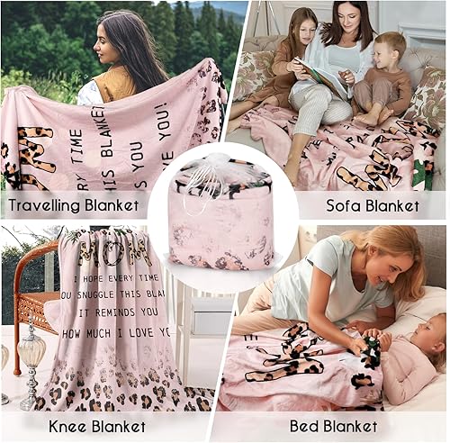 Miniatura 9 de Manta para mamá, regalos de cumpleaños para mamá, Navidad, manta para mamá de hija e hijo, manta de franela suave cálida y acogedora manta de lana