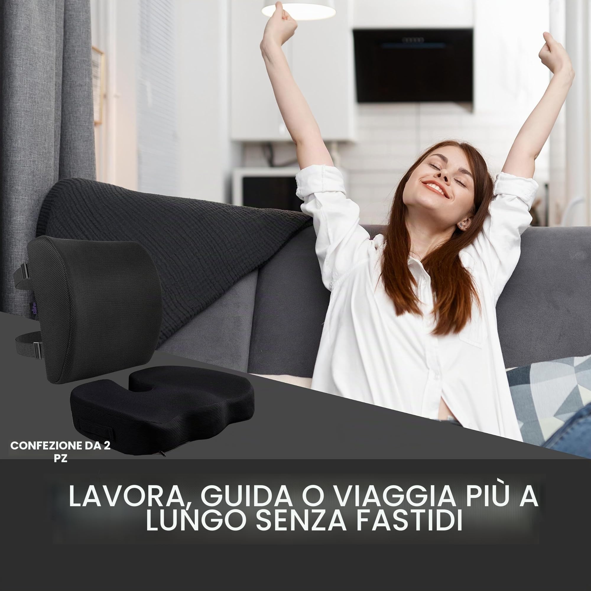 Cuscino antidecubito Cuscino lombare Sedia Ufficio, PDF linee guida Esercizi. Ortopedico, cuscino per sedia da ufficio, cuscino coxis, cuscino viscoelastico, schienale sedile auto, gioco,