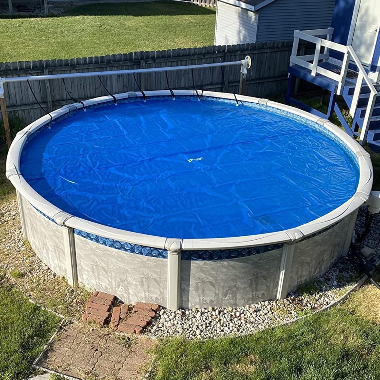 Couverture de Piscine, Couverture de Spa Bleue - Couverture Thermique de 10 m pour piscines enterrées et Hors Sol, Couverture de Piscine de 10 m, Protection Isolante pour Spa, Chauffe-Eau ex