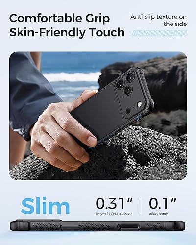 Miniatura 6 de Funda para iPhone 17 Pro Max con soporte y botón de control de cámara, compatible con MagSafe, protección completa de la cámara, funda magnética