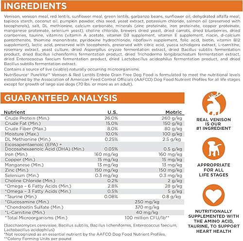 Miniatura 2 de Nutri Source Purevita - Alimento para perros para venado (25 lb)