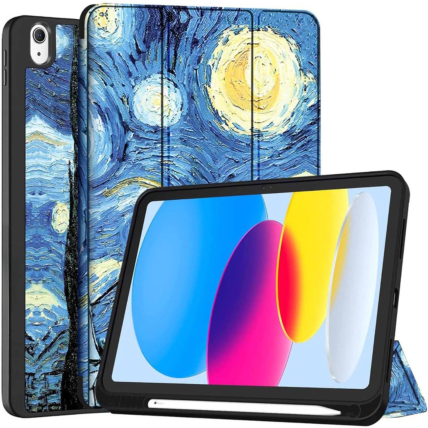ProElite Smart Case for iPad (A16) 11th/10th Generation (2025/2022) [Auto Sleep/Wake Cover] [Left Side Pencil Holder] [Soft Flexible Case] Recoil Series - Starry Night-image-30