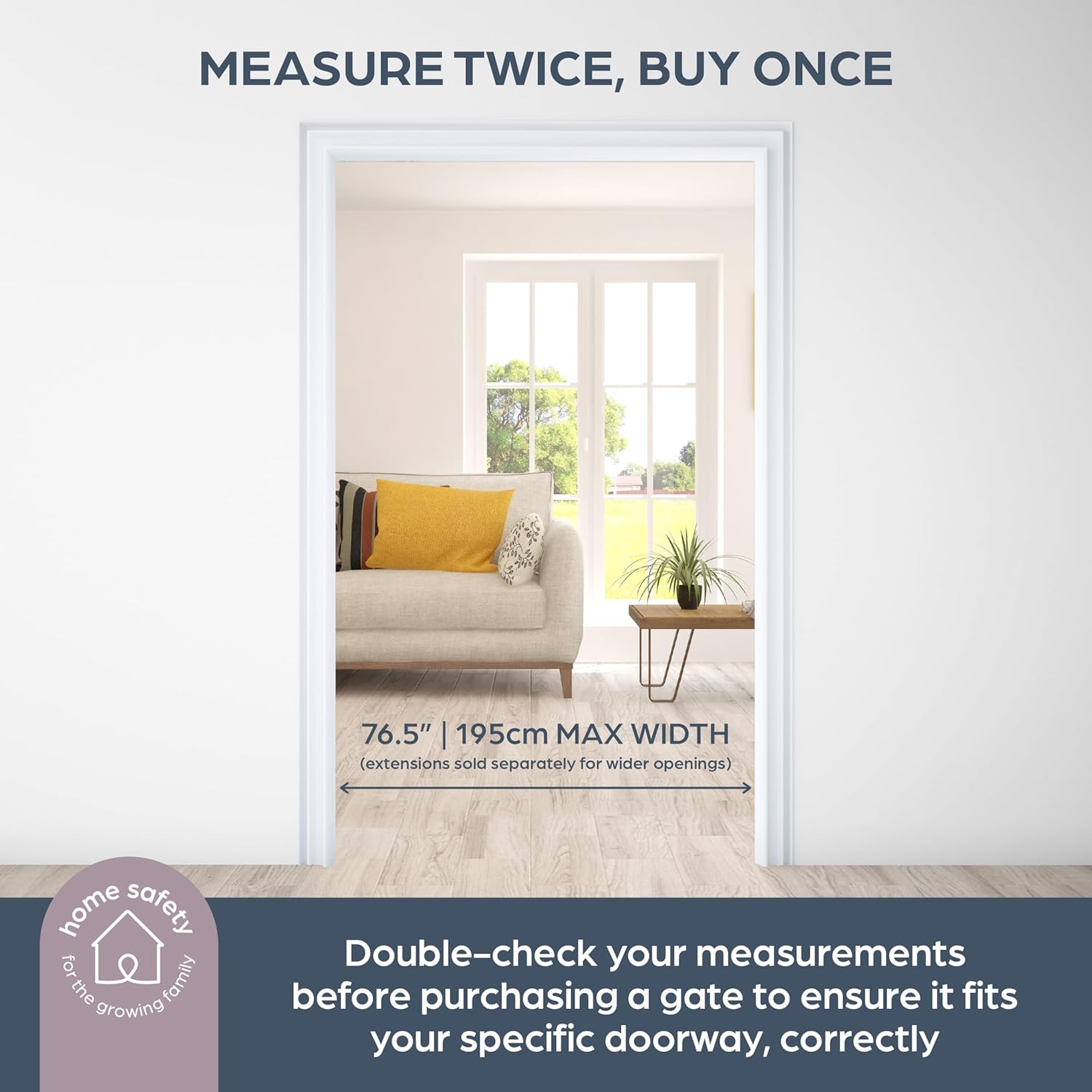 Image showing how to measure an opening for a baby gate