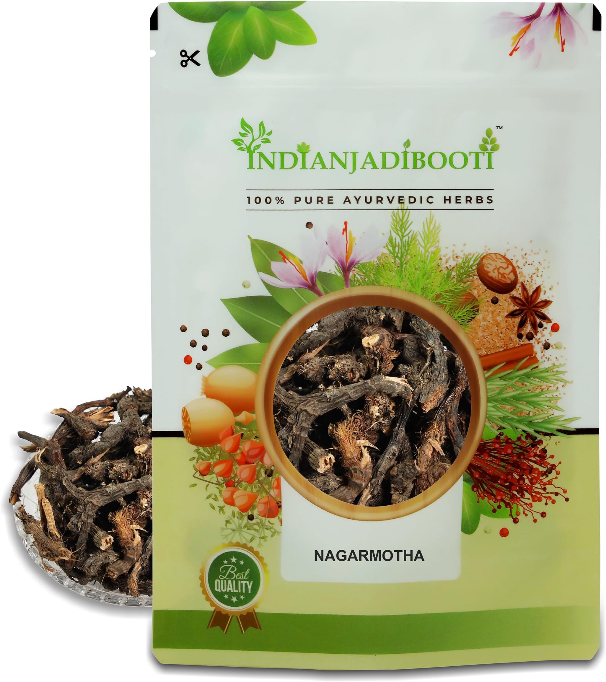 IndianJadiBooti Pure Nagarmotha Roots (Whole Mustak/Cyperus Rotundus) | Raw Nutgrass Tubers for DIY Hair Oil, Digestion & Herbal Decoctions (250 Grams)