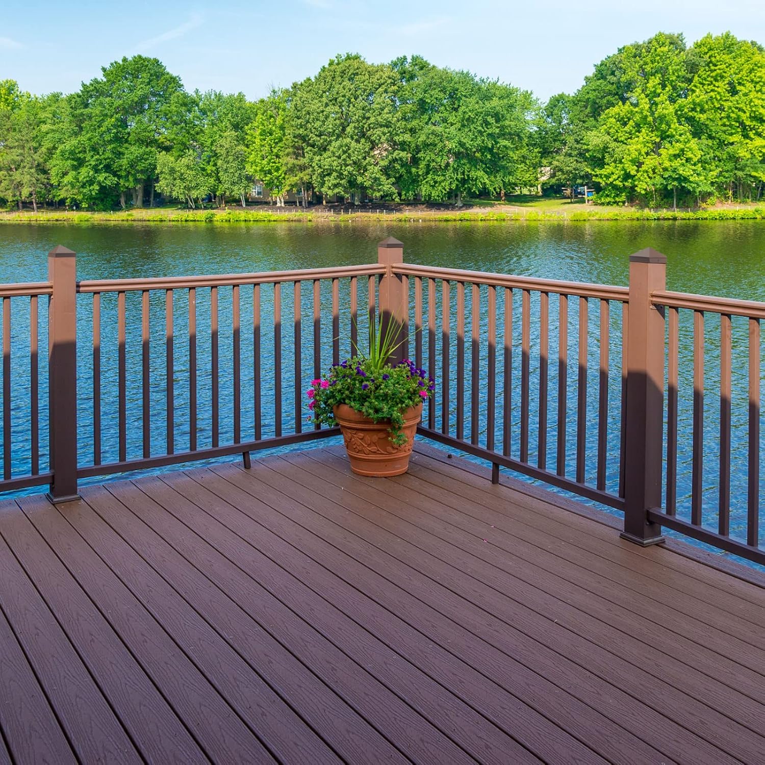 Dunzy 16 Pcs 6 x 6 Post Caps Aluminum Pyramid Decorative Fence Post Covers Works Only for Actual 5.5 x 5.5'' Wood Square Metal with Screws for Corridors Decks Mailbox Pole(Brown)