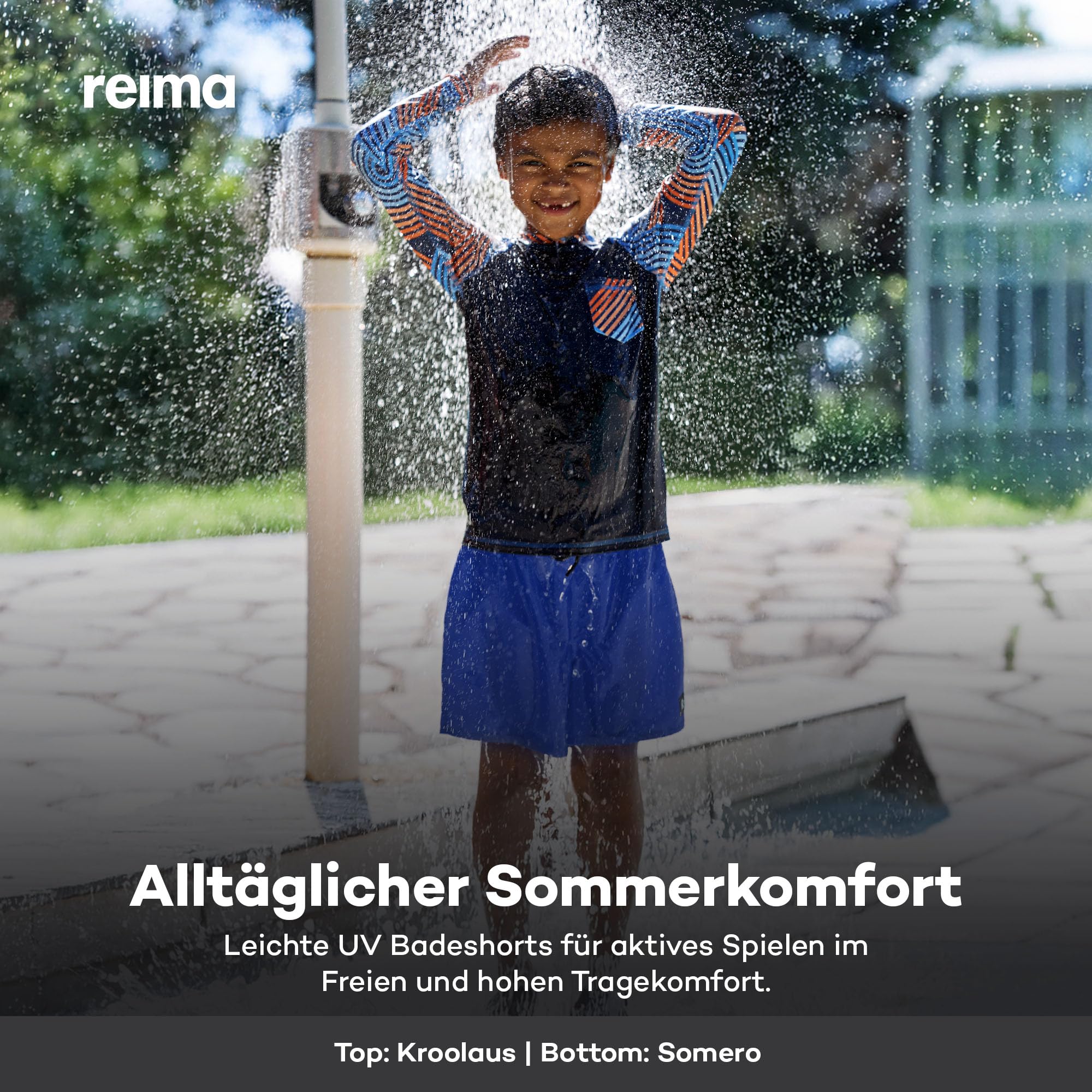 Reima - Somero UV Badehose für Kinder - Sommerbadehose für Jungen mit Netz-Innenhose, elastischem Bund - leichtes, atmungsaktives Polyester, schnell trocknend, UPF 50+