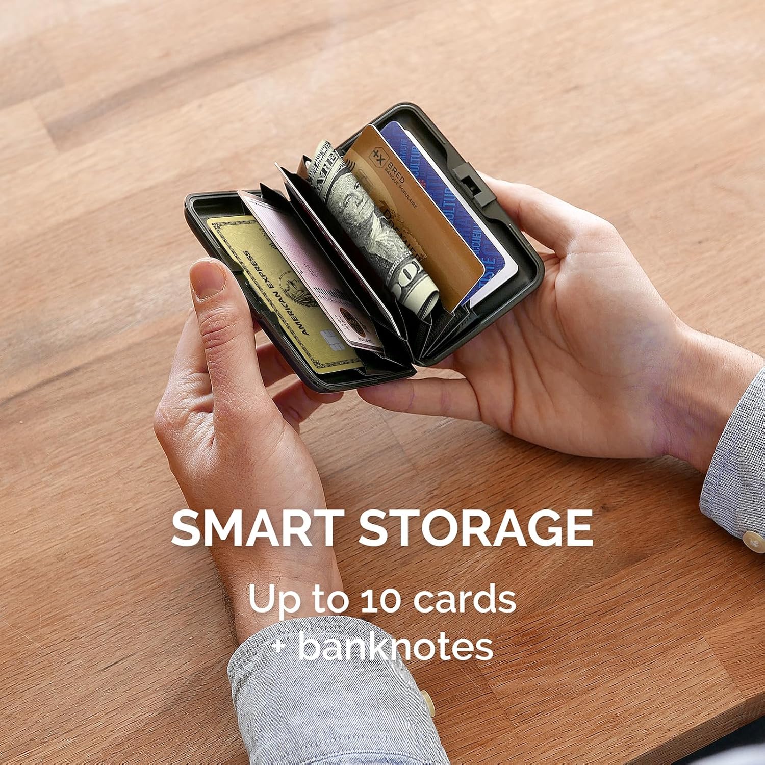 ÖGON -DESIGNS- Aluminum card holder, RFID Protection against fraud and demagnetization, Compact wallet, Smart Case STOCKHOLM V1 model - Image 2