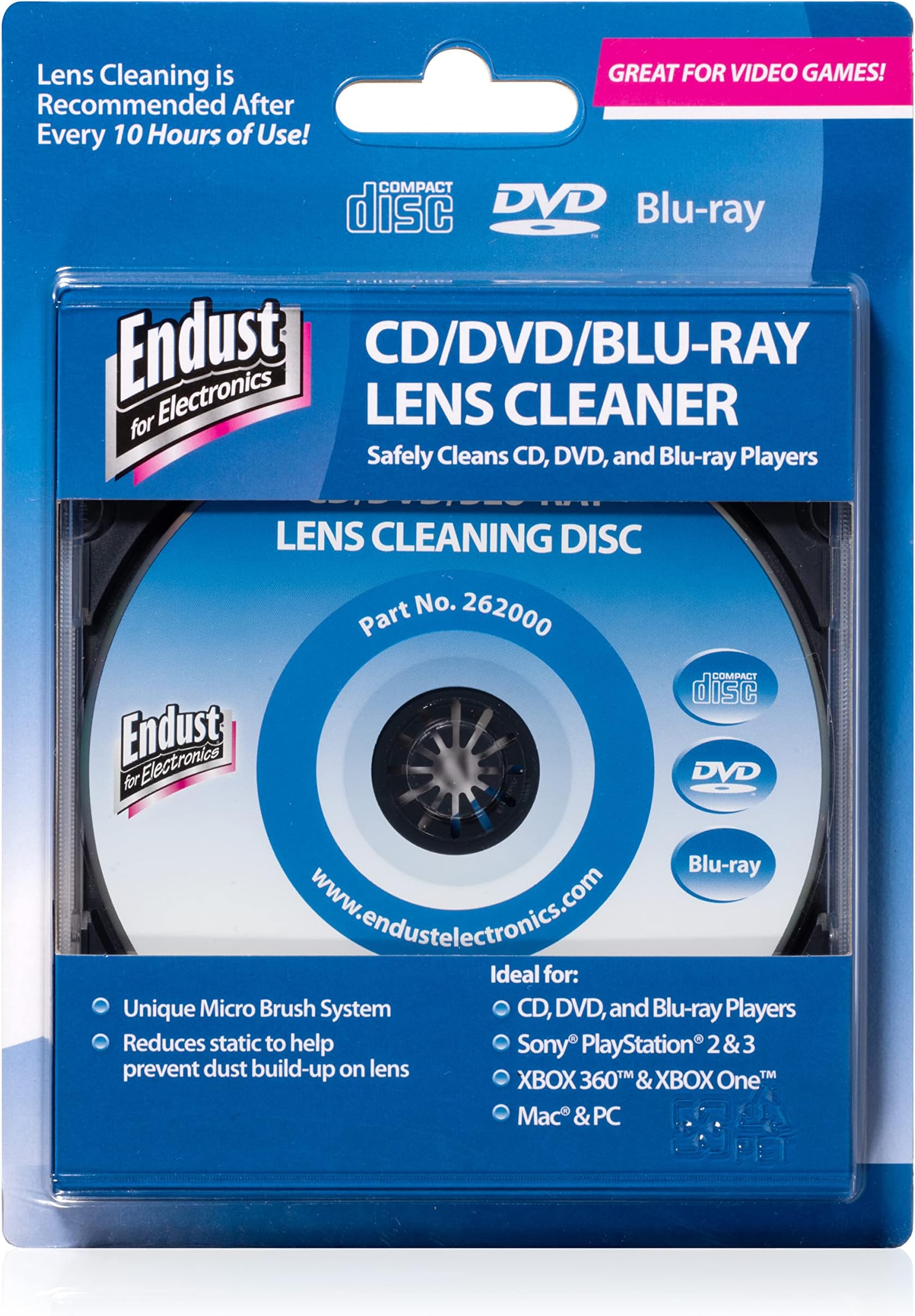 Endust for Electronics Endust for Electronics, CD/DVD Lens Cleaner, Blu Ray, Great for desktop computers and players (262000)