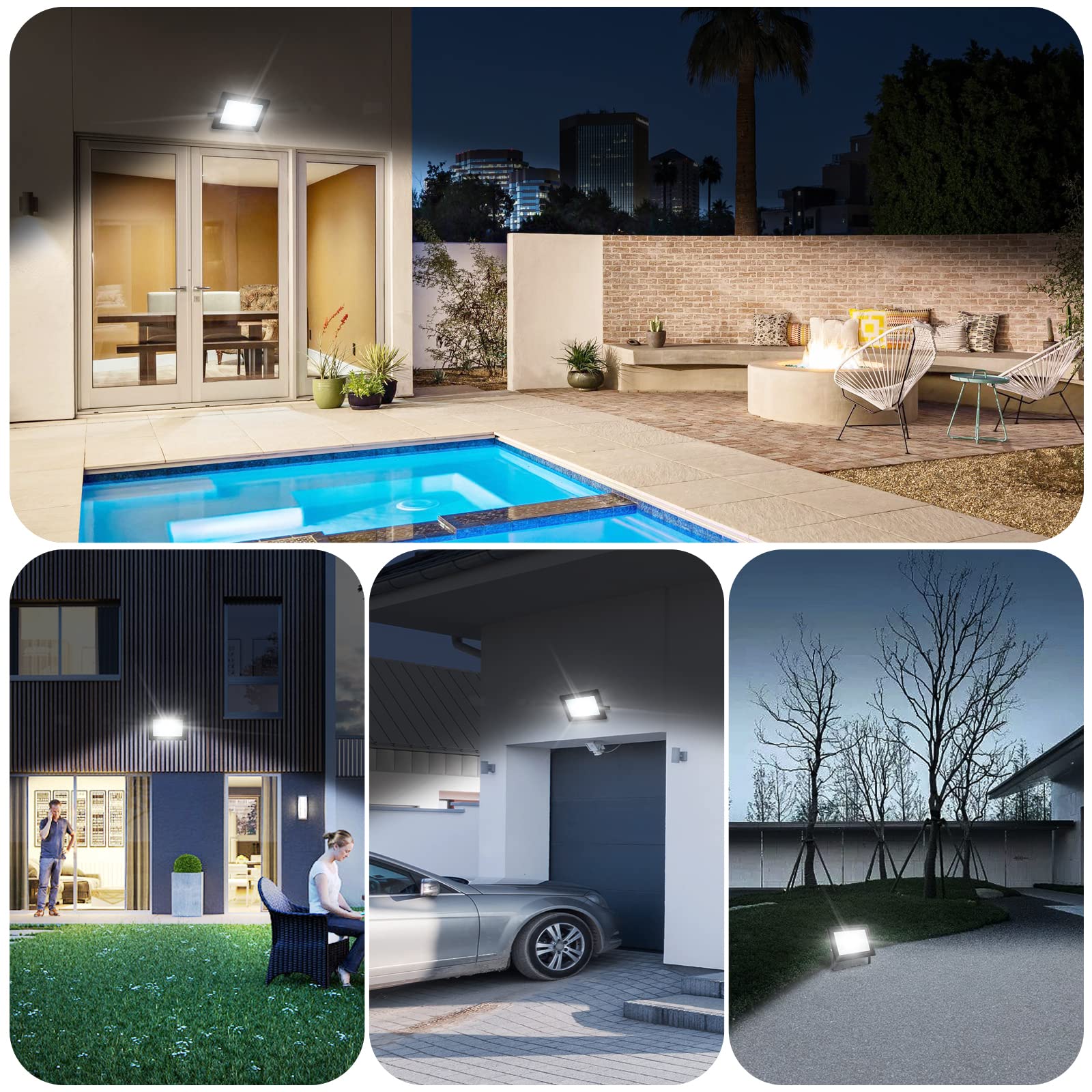 Blivrig 200W Faretto LED da esterno Bianco Freddo 6500K, 20000LM Faro LED Parete, Impermeabile IP66 Fari LED Luce Bianca Fredda Proiettore per Cortile Cantiere Giardino