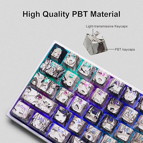 Miniatura 3 de Teclas PBT Anime 108 teclas, GMKWTL  XVX teclas retroiluminadas personalizadas japonesas, teclas de perfil OEM para interruptores Cherry Gateron MX