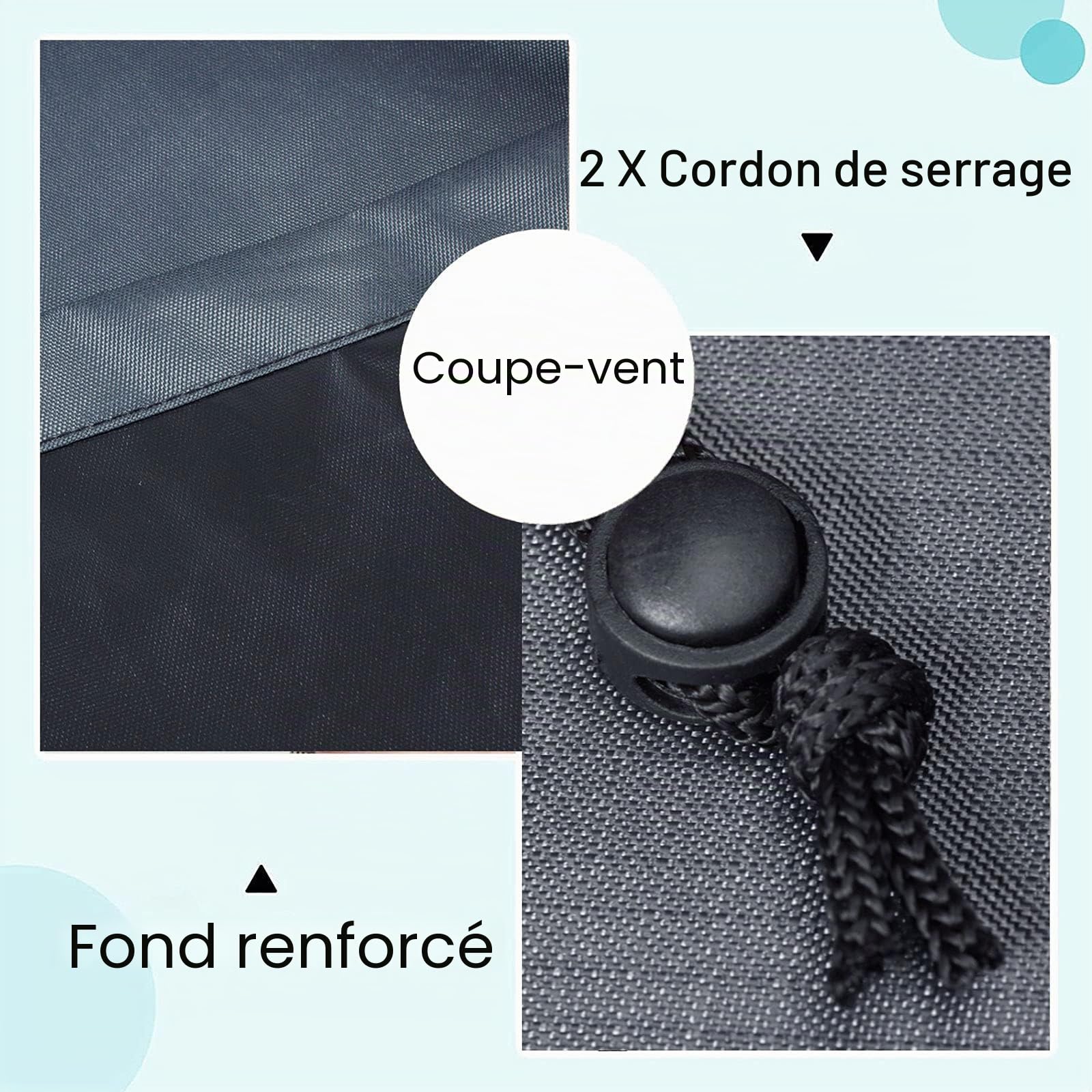 Housse de Protection pour Bain à Remous de Jardin - 220 x 220 x 30 cm - Carré - en Oxford 600D - Protector-Spa - Imperméable, Anti-poussière, Anti-UV, Coupe-Vent, Gris.