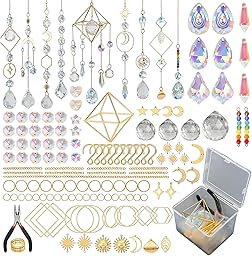 400 Pièces Kit de Fabrication DIY d’Attrape-Soleil, Créez Votre Suncatcher pour Décor de Fenêtre, Ensemble de Cristaux Colorés à Suspendre pour Adultes & Enfants (A)