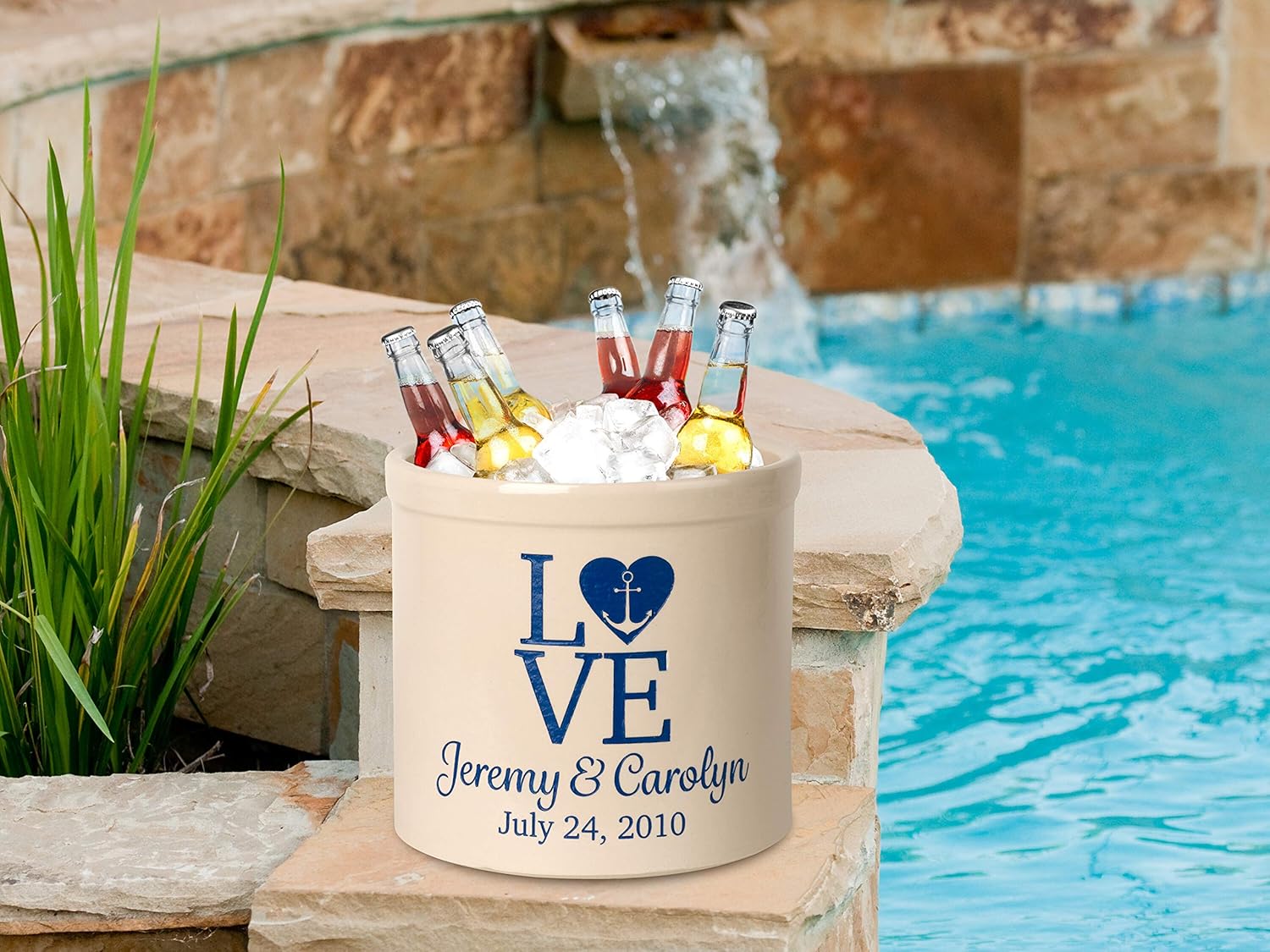 Personalized 2 Gallon Crock Pot, with love and wedding theme
