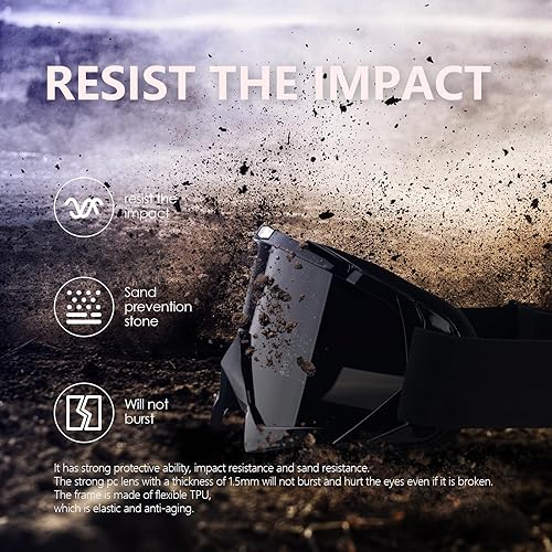 Miniatura 4 de Gafas de motocicleta ATV Dirt Bike Anti arañazos Motocross UV400 proteger gafas flexibles Off Road a prueba de polvo anti niebla gafas de equitación